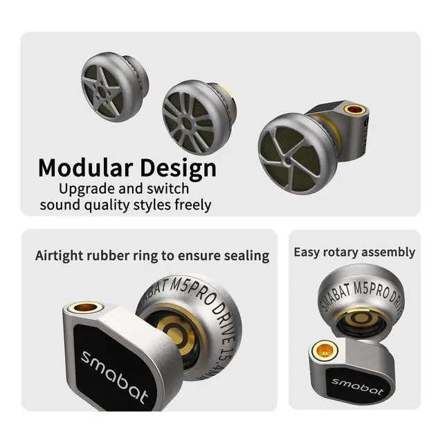 Alt view image 5 of 7 - Smabat M5 PRO Earphone 15.4mm with MMCX Detachable Cable 4.4mm Plug