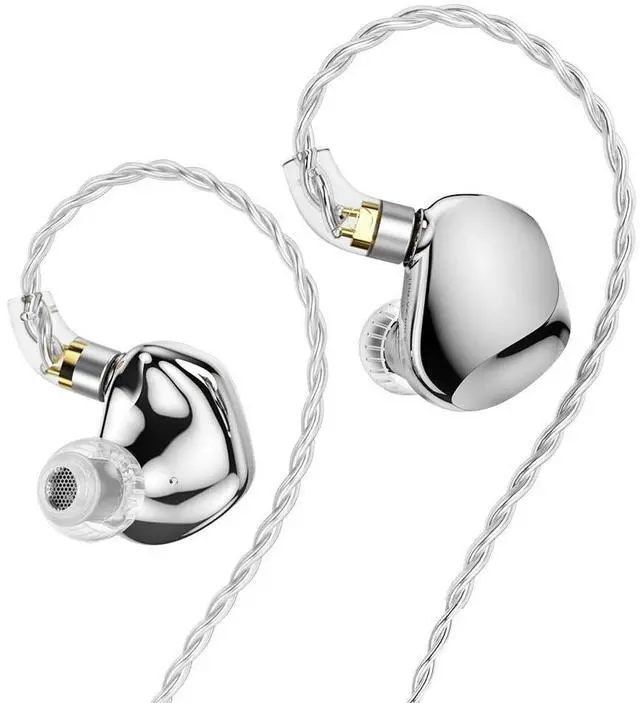 Main image of TRN VX PRO+ 1DD+8BA Flagship HiFi Earphones with Detachable Cable (Silver without mic)