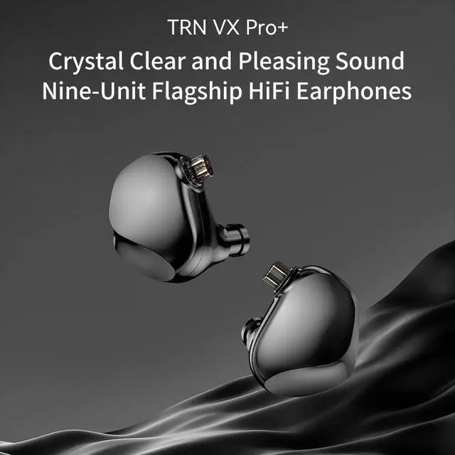 Alt view image 2 of 7 - TRN VX PRO+ 1DD+8BA Flagship HiFi Earphones with Detachable Cable (black type c)