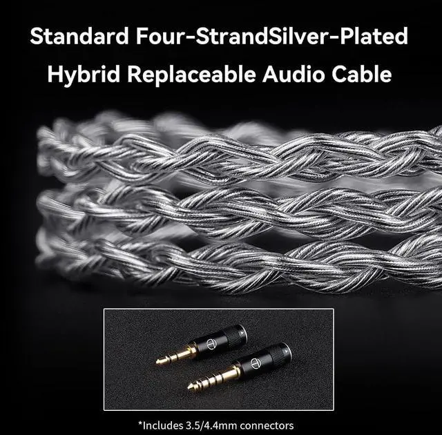 Alt view image 7 of 7 - TRN White Tiger 2DD + 1Planar in Ear Headphone Interchangeable Plugs 3.5mm/4.4mm 2Pin Cable Earphone (with mic)
