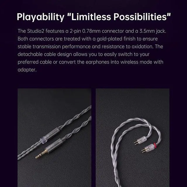 Alt view image 7 of 7 - Softears Studio2 in Ear Earphone 2 Balanced Armature Drivers Expertise Series with 0.78mm 2pin