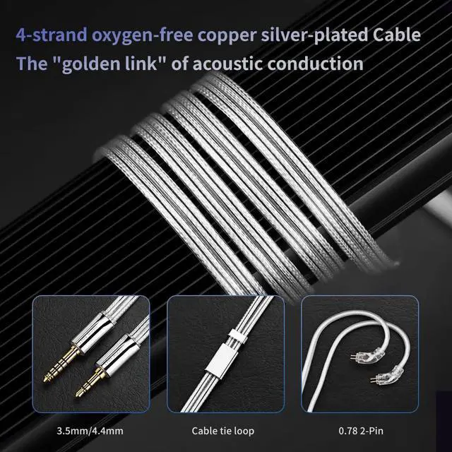 Alt view image 7 of 7 - Fanmusic TRN Mermaid Earphone 10mm Dynamic with 0.78 2 Pin Interchange Cable in Ear Earphones (Purple 4.4mm)