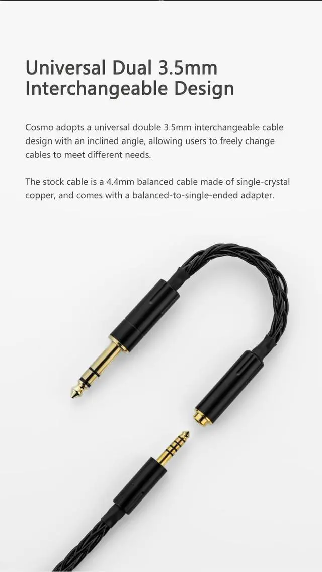 Alt view image 4 of 7 - Moondrop Cosmo Wired Music HiFi headsets for Audiophiles | Home Office | Wired Over Ear Headphones