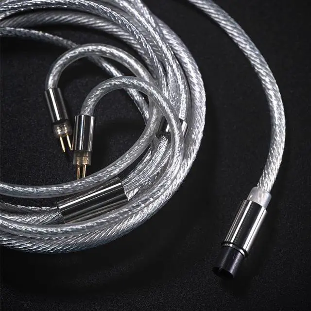 Alt view image 3 of 7 - Tanchjim Cable X Silver Copper Alloy Three Interchangeable Plugs Headphone Upgrade Cable