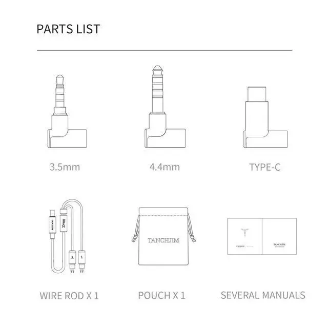 Alt view image 6 of 7 - Tanchjim Cable X Silver Copper Alloy Three Interchangeable Plugs Headphone Upgrade Cable