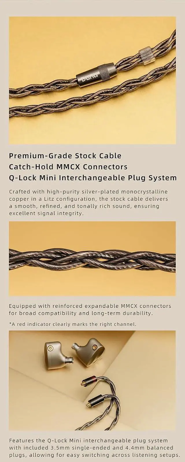 Alt view image 6 of 7 - DUNU VULKAN 2 Wired in Ear Earphone 8 Driver Hybrid Architecture 2DD+6BA with 3.5/4.4mm Plug Headphones (MMCX)