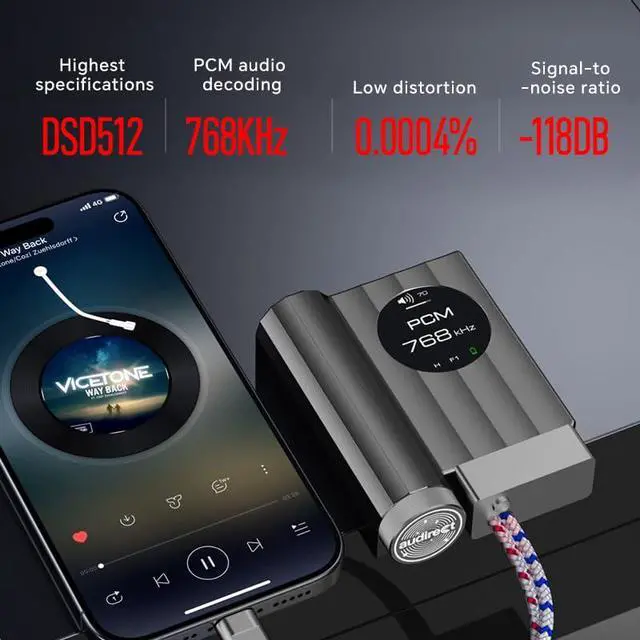 Alt view image 6 of 7 - AUDIRECT Team1 MegaSafe Version Headphone Amplifier LME49860 DAC/AMP Decoder 3.5mm 4.4mm (Grey)