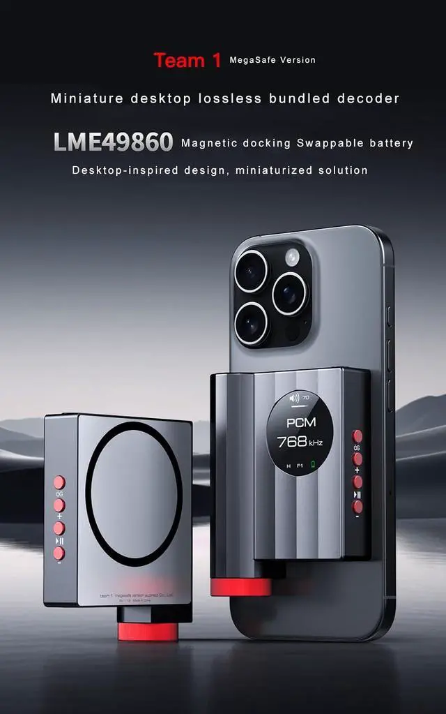 Alt view image 6 of 7 - AUDIRECT Team1 MegaSafe Version Headphone Amplifier LME49860 DAC/AMP Decoder 3.5mm 4.4mm (Pink)