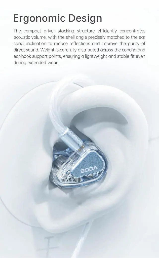 Alt view image 6 of 7 - TANCHJIM SODA 1DD+4BA+2Passive in Ear Headphone with Interchangeable Plug 3.5mm/4.4mm