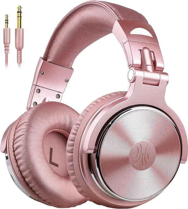 Main image of Wired Over Ear Headphones Studio Monitor & Mixing DJ Stereo Headsets with 50mm Neodymium Drivers and 1/4 to 3.5mm Jack for AMP Computer Recording Podcast Keyboard Guitar Laptop Pink