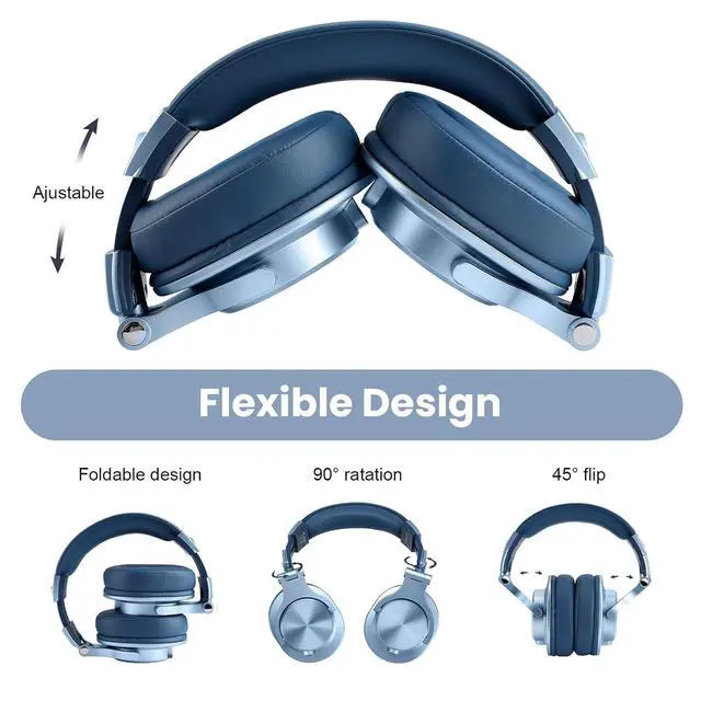 Alt view image 6 of 7 - A71 Hi Res Studio Recording Headphones Wired Over Ear Headphone with SharePort, Monitoring Mixing Foldable Headset with Stereo Sound, 3.5/6.35MM Jack for PC Computer DJ Guitar Sky Blue