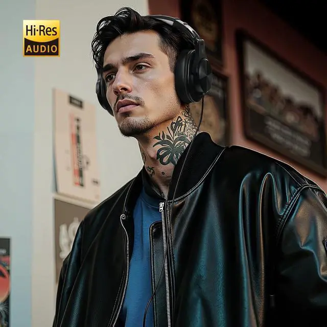Alt view image 2 of 6 - A71D Wired Over Ear Headphones, Studio Monitor Headsets, Hi Res DJ Stereo Headphone with Foldable Design, 3.5/6.35MM Plug for AMP Recording Podcast Mixing PC Guitar Black