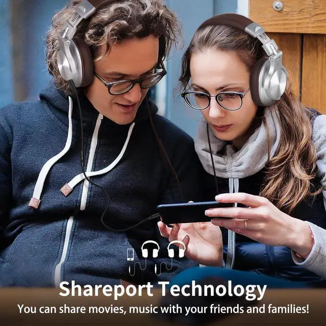 Alt view image 4 of 7 - A71 Hi Res Studio Recording Headphones Wired Over Ear Headphones with SharePort, Monitoring Mixing Foldable Headset with Stereo Sound, 3.5/6.35MM Jack for PC Computer DJ Guitar Silver