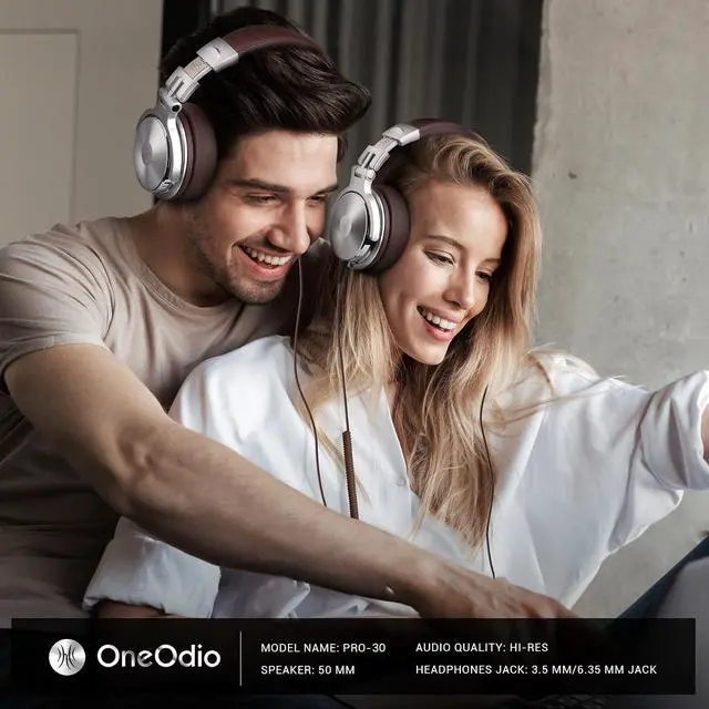 Alt view image 2 of 6 - Pro 30 Over Ear Headphone, Wired Premium Stereo Sound Headsets with 50mm Driver, Foldable Comfortable Headphones with Protein Earmuffs and Shareport for Recording Monitoring Podcast PC