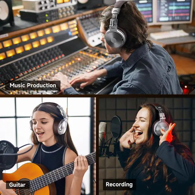 Alt view image 5 of 6 - Pro 30 Over Ear Headphone, Wired Premium Stereo Sound Headsets with 50mm Driver, Foldable Comfortable Headphones with Protein Earmuffs and Shareport for Recording Monitoring Podcast PC