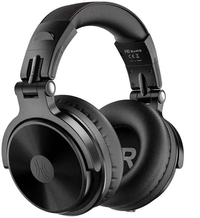 Main image of Bluetooth Over Ear Headphones, 110 Hrs Wireless/Wired Stereo Sound Foldable Headsets with Deep Bass 50mm Neodymium Drivers for PC/Computer/Podcast Studio Wireless Pro C, Black