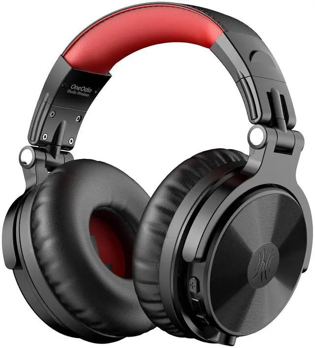 Main image of Bluetooth Over Ear Headphones, 110 Hrs Wireless/Wired Stereo Sound Foldable Headsets with Deep Bass 50mm Neodymium Drivers for PC/Phone/Tablet Studio Wireless Pro C, Red