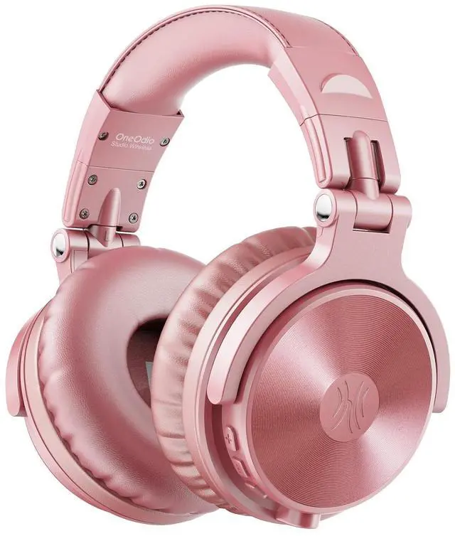 Main image of Bluetooth Over Ear Headphones, 110 Hrs Wireless/Wired Stereo Sound Foldable Headsets with Deep Bass 50mm Neodymium Drivers for PC/Phone/Tablet Studio Wireless Pro C, Rose Gold