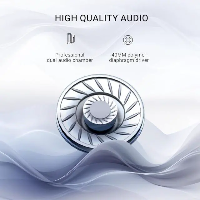 Alt view image 6 of 7 - Focus A10 Hybrid Active Noise Cancelling Headphones, Wireless Over Ear Headphones with 62H Playtime, Fast Charging, Hi Res Audio, Clear Calls, Bluetooth & Wired Mode for Travel Work