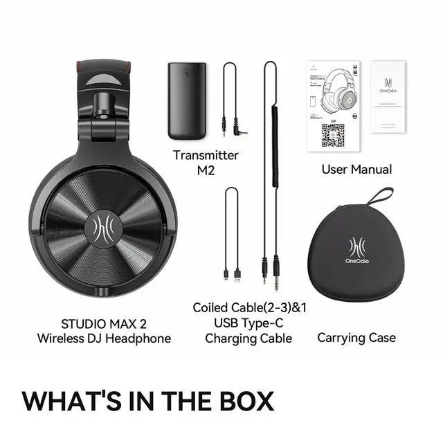Alt view image 7 of 7 - Studio Max 2 Wireless DJ Headphones, 9ms Low Latency Hi Res Audio Over Ear Studio Headphones with LDAC, 120H Playtime, Bluetooth Headphones Support 3.5MM 6.35MM for Guitar Keyboard