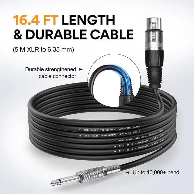 Alt view image 4 of 7 - ON55 Wired Microphone for Singing Mic Clips, Metal Female, ON/Off Switch, 16.4ft XLR Cable Condenser Dynamic Mic for Karaoke Machine, AMP, Speaker, Parties