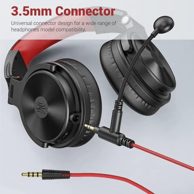 Alt view image 7 of 7 - A71 Wired Over Ear Headphones & 3.5 mm Cable with Boom Mic