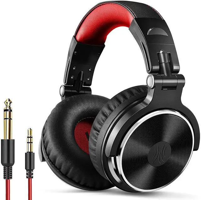 Alt view image 2 of 7 - Over Ear Headphone, Wired Bass Headsets with 50mm Driver, Foldable Lightweight Headphones and Additional 6.3mm 1/4 to 3.5mm 1/8inch 9.8ft Cable