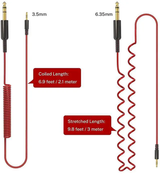 Alt view image 7 of 7 - Over Ear Headphone, Wired Bass Headsets with 50mm Driver, Foldable Lightweight Headphones and Additional 6.3mm 1/4 to 3.5mm 1/8inch 9.8ft Cable