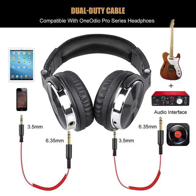 Alt view image 6 of 7 - A71 Wired Over Ear Headphones, Studio Headphones with SharePort, Professional Monitor Recording & Mixing Foldable Headphones with Additional 6.35mm to 3.5mm Audio Cable