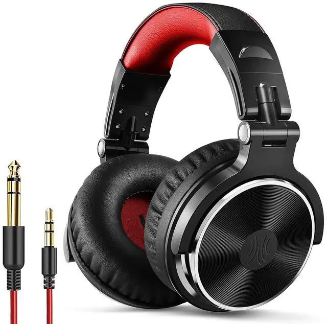 Main image of Over Ear Headphone, Wired Bass Headsets with 50mm Driver, Foldable Lightweight Headphones with Additional 6.3mm to 3.5mm 9.8ft Cable and 3.5mm 3.9ft Cable with Mic and On Off Button