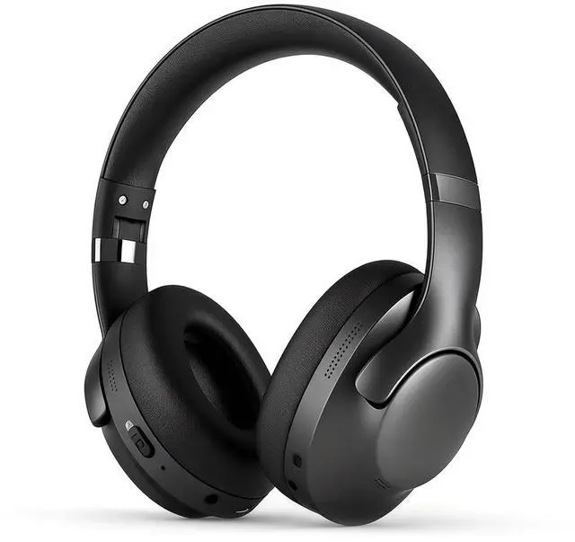 Main image of BT048S Wireless & Wired Over Ear Headphones, Black, 50Hrs Battery, Bluetooth 5.4, ANC, Travel & Sport