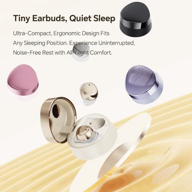 Alt view image 2 of 7 - Mini Invisible Sleep Earbuds for Side Sleepers, Wireless Bluetooth Sleeping Ear Buds Headphones Small Tiny Micro Noise Cancelling Earbuds for Small Ears Canals Women, Sleep Earphones