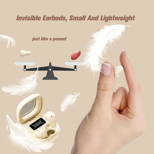 Alt view image 4 of 6 - Invisible Bluetooth Smallest Discreet Earbuds Tiny Small Ears Wireless Bluetooth Mini Small Invisible Earbuds Hidden for Work Sleep Side Sleepers Ear Buds