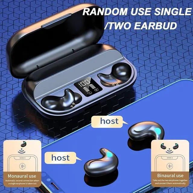 Alt view image 6 of 7 - Sleep Hidden Headphones Wireless Invisible Earbuds for Sleeping Sleep Tiny Earbuds for Side Sleepers Headphone to Sleep in Tiny Smallest Invisible Earbuds Earphones for Sleeping