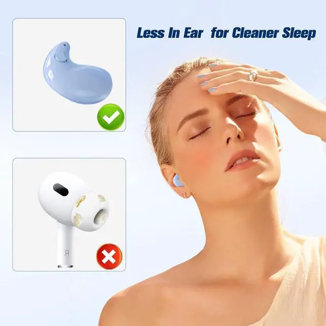 Alt view image 3 of 7 - Sleep Hidden Wireless Bluetooth Invisible Earbuds for Sleeping Tiny Earbuds for Side Sleepers