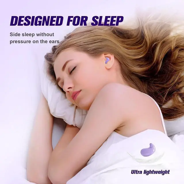 Alt view image 3 of 7 - Purple Sleep Hidden Headphones Wireless Invisible Earbuds for Sleeping Sleep Tiny Earbuds for Side Sleepers Headphone to Sleep in Tiny Smallest Invisible Earbuds Earphones for Sleeping