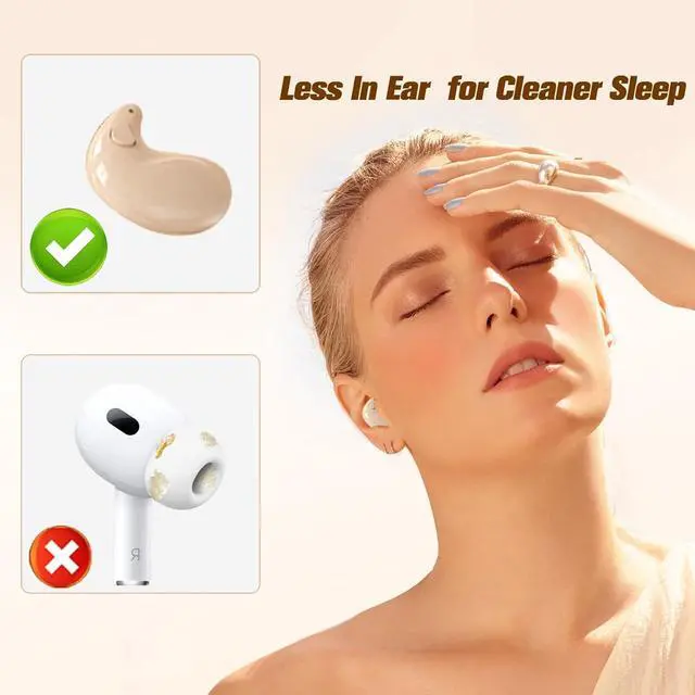Alt view image 3 of 7 - Nude Sleep Hidden Headphones Wireless Invisible Earbuds for Sleeping Sleep Tiny Earbuds for Side Sleepers Headphone to Sleep in Tiny Smallest Invisible Earbuds Earphones for Sleeping