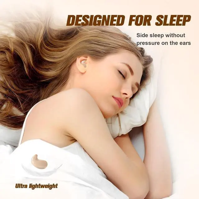 Alt view image 4 of 7 - Nude Sleep Hidden Headphones Wireless Invisible Earbuds for Sleeping Sleep Tiny Earbuds for Side Sleepers Headphone to Sleep in Tiny Smallest Invisible Earbuds Earphones for Sleeping