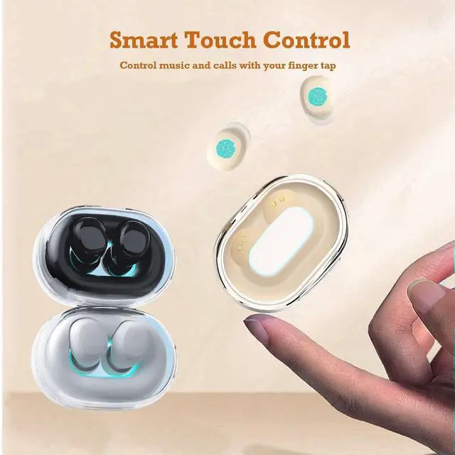 Alt view image 6 of 7 - Mini Invisible Small Bluetooth Earbuds Sleeping for Small Ears Low Profile Tiny Hidden Discreet Smallest Earbuds for Work Sleep Ear Buds Invisible Headphones Buds