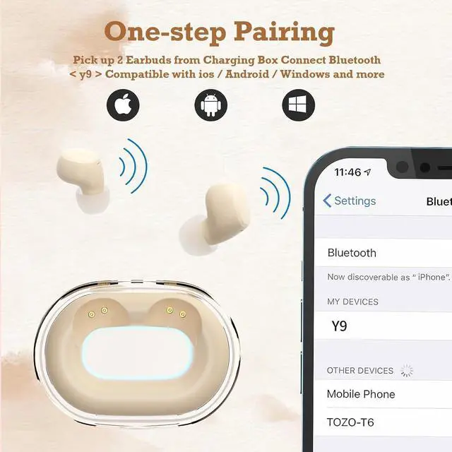 Alt view image 7 of 7 - Mini Invisible Small Bluetooth Earbuds Sleeping for Small Ears Low Profile Tiny Hidden Discreet Smallest Earbuds for Work Sleep Ear Buds Invisible Headphones Buds