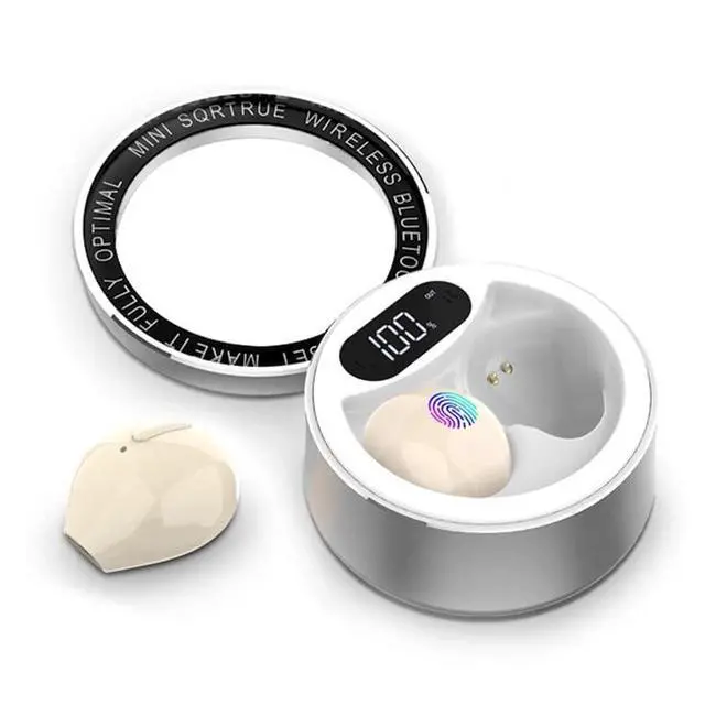 Alt view image 2 of 7 - Smallest Invisible Earbuds Wireless Bluetooth Secret Hidden Headphones for Work Comfort Small Tiny Ear Buds for Sleeping Music Mini Sleep Earbuds for Side Sleepers Beige