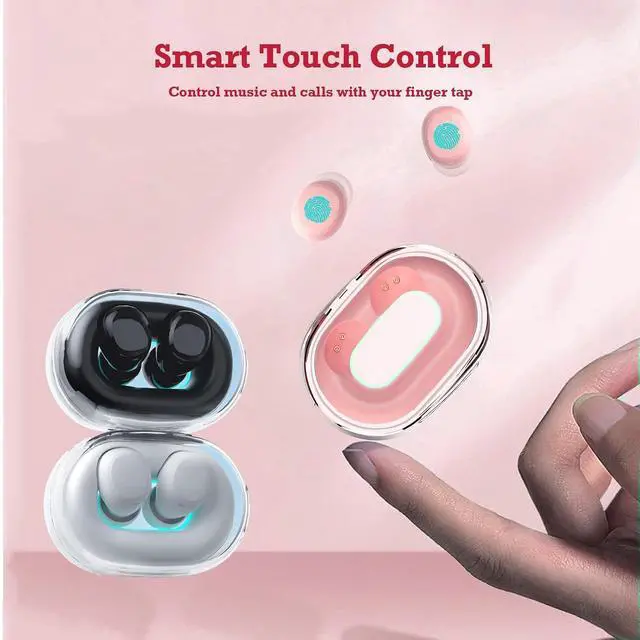 Alt view image 6 of 7 - Mini Invisible Small Bluetooth Earbuds Sleeping for Small Ears Low Profile Tiny Hidden Discreet Smallest Earbuds for Work Sleep Ear Buds Invisible Headphones Buds