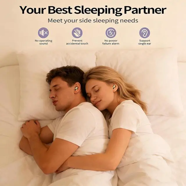 Alt view image 2 of 6 - Mini Invisible Small Sleep Earbuds Wireless Bluetooth for Sleeping Invisible Ear Buds Smallest Headphones Tiny Micro Hidden Discreet Earbuds for Work Side Sleeper