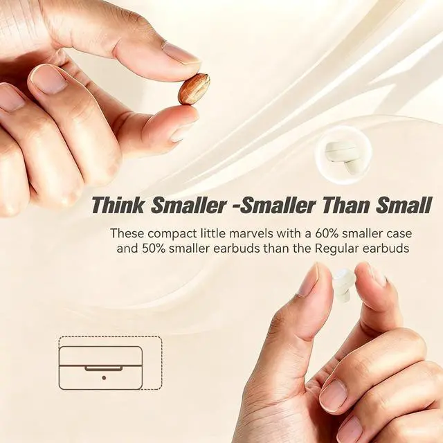 Alt view image 2 of 7 - Invisible Mini Sleep Earbuds Wireless Bluetooth Small Invisible Ear Buds Smallest Headphones Tiny Micro Small Hidden Discreet Earbuds for Work Sleeping Side Sleeper