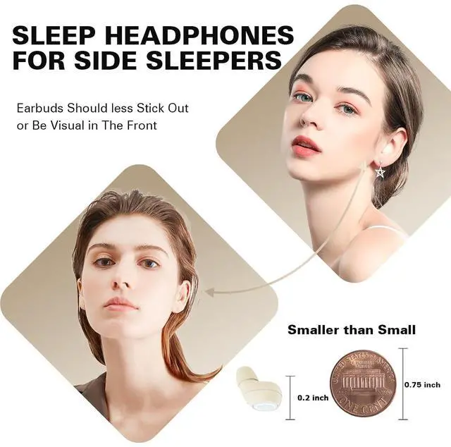 Alt view image 3 of 7 - Invisible Mini Sleep Earbuds Wireless Bluetooth Small Invisible Ear Buds Smallest Headphones Tiny Micro Small Hidden Discreet Earbuds for Work Sleeping Side Sleeper