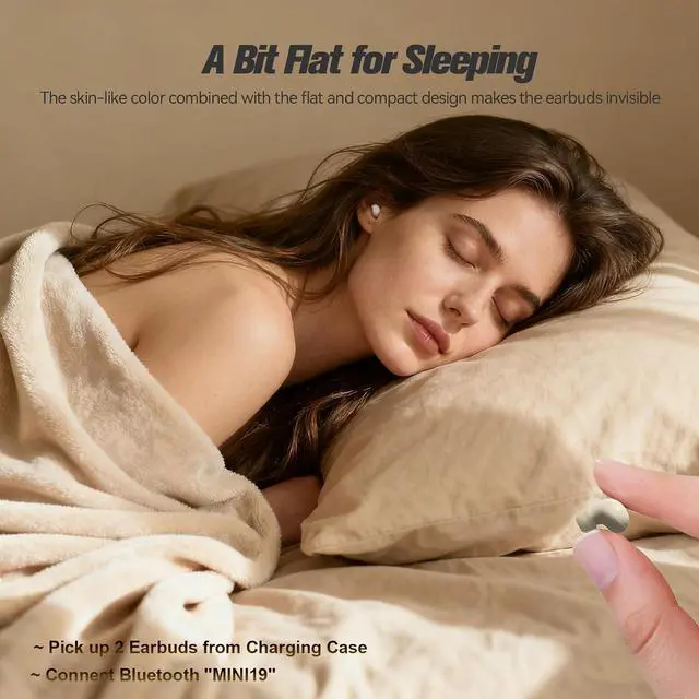 Alt view image 4 of 7 - Invisible Mini Sleep Earbuds Wireless Bluetooth Small Invisible Ear Buds Smallest Headphones Tiny Micro Small Hidden Discreet Earbuds for Work Sleeping Side Sleeper