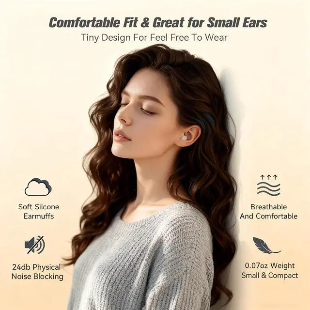 Alt view image 5 of 7 - Invisible Mini Sleep Earbuds Wireless Bluetooth Small Invisible Ear Buds Smallest Headphones Tiny Micro Small Hidden Discreet Earbuds for Work Sleeping Side Sleeper