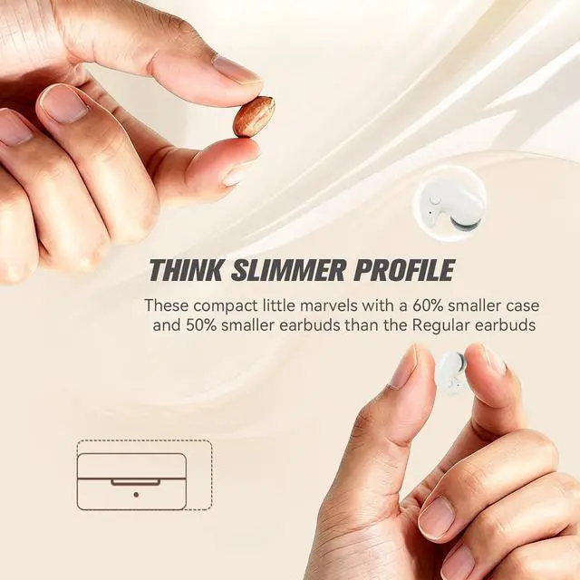 Alt view image 2 of 6 - Extra Small Mini Invisible Flat Sleep Earbuds Wireless Bluetooth Small Invisible Flat Ear Buds Smallest Headphones Micro Tiny Discreet Hidden Sleeping Earbuds for Work Side Sleeper