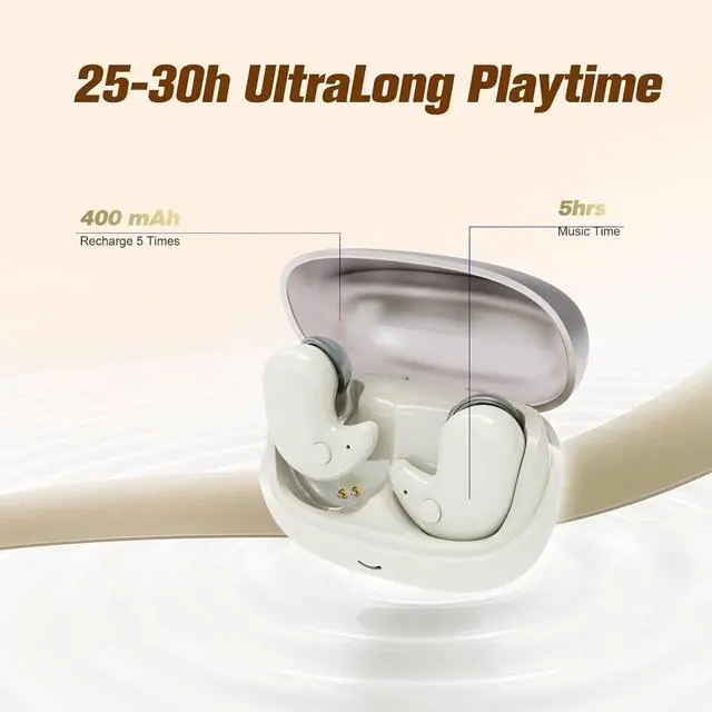 Alt view image 6 of 6 - Extra Small Mini Invisible Flat Sleep Earbuds Wireless Bluetooth Small Invisible Flat Ear Buds Smallest Headphones Micro Tiny Discreet Hidden Sleeping Earbuds for Work Side Sleeper