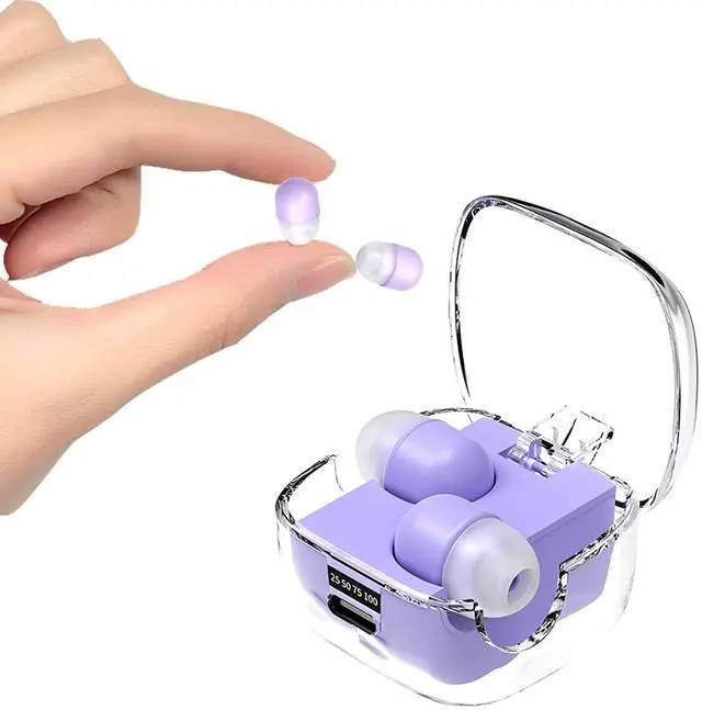Main image of Mini Invisible Small Bluetooth Earbuds Sleeping for Small Ears Low Profile Tiny Hidden Discreet Smallest Earbuds for Work Sleep Ear Buds Invisible Headphones Buds Purple